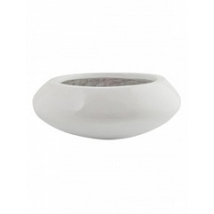 Кашпо Nieuwkoop Fiberstone glossy white, белого цвета tara XS размер диаметр - 30.5 см высота - 12 см