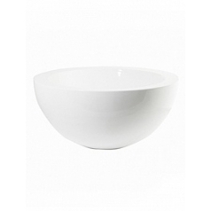 Кашпо Nieuwkoop Fiberstone glossy white, белого цвета vic bowl S размер диаметр - 38.5 см высота - 18 см