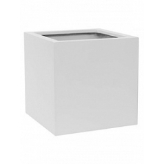 Кашпо Nieuwkoop Fiberstone matt white, белого цвета block M размер длина - 40 см высота - 40 см