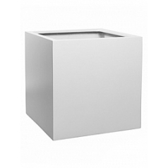 Кашпо Nieuwkoop Fiberstone matt white, белого цвета block XL размер длина - 60 см высота - 60 см