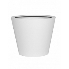 Кашпо Nieuwkoop Fiberstone matt white, белого цвета bucket M размер диаметр - 58 см высота - 50 см