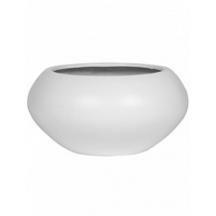 Кашпо Nieuwkoop Fiberstone matt white, белого цвета cora M размер диаметр - 72 см высота - 36.5 см