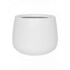 Кашпо Nieuwkoop Fiberstone matt white, белого цвета kevan M размер диаметр - 26 см высота - 22 см