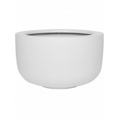 Кашпо Nieuwkoop Fiberstone matt white, белого цвета sunny L размер диаметр - 45 см высота - 27 см