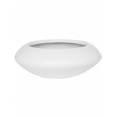 Кашпо Nieuwkoop Fiberstone matt white, белого цвета tara S размер диаметр - 40 см высота - 15.5 см