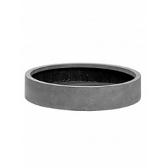 Кашпо Nieuwkoop Fiberstone max low M размер grey, серого цвета диаметр - 50 см высота - 10 см