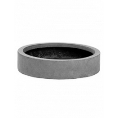 Кашпо Nieuwkoop Fiberstone max low S размер grey, серого цвета диаметр - 40 см высота - 9 см