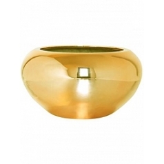Кашпо Nieuwkoop Fiberstone platinum glossy gold, под цвет золота cora S размер диаметр - 47 см высота - 25.5 см