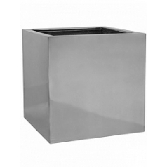 Кашпо Nieuwkoop Fiberstone platinum под цвет серебра block L размер длина - 50 см высота - 50 см