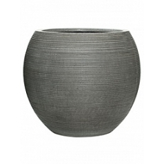 Кашпо Nieuwkoop Fiberstone ridged dark grey, серого цвета abby L размер horizontal диаметр - 51.5 см высота - 44.5 см