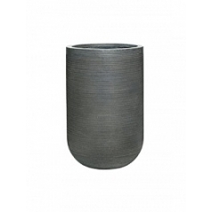 Кашпо Nieuwkoop Fiberstone ridged dark grey, серого цвета cody M размер horizontal диаметр - 35 см высота - 55 см