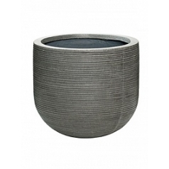 Кашпо Nieuwkoop Fiberstone ridged dark grey, серого цвета cody M размер horizontal диаметр - 35 см высота - 31 см