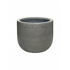 Кашпо Nieuwkoop Fiberstone ridged dark grey, серого цвета cody S размер horizontal диаметр - 28 см высота - 25 см