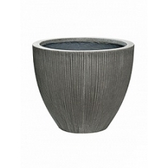 Кашпо Nieuwkoop Fiberstone ridged dark grey, серого цвета jesslyn XS размер диаметр - 41.5 см высота - 34.5 см