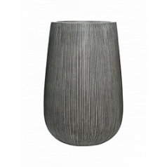 Кашпо Nieuwkoop Fiberstone ridged dark grey, серого цвета patt high M размер диаметр - 44 см высота - 66 см