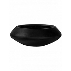 Кашпо Nieuwkoop Fiberstone tara black, чёрного цвета L размер диаметр - 80 см высота - 30 см