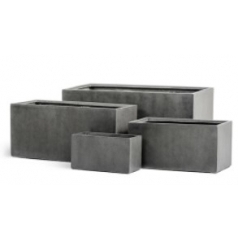 Кашпо Effectory - серия Beton - Низкий прямоугольник - Тёмно-серый бетон
