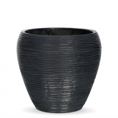 Кашпо Capi Nature Vase Tapered Round Mini, rib black