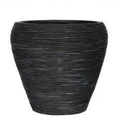 Кашпо Capi Nature Vase Tapered Round, rib black
